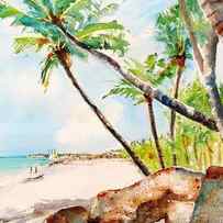 Bavaro Tropical Sandy Beach by Carlin Blahnik CarlinArtWatercolor