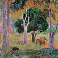 Dominican Landscape or, Landscape with a Pig and Horse, 1903 by Paul Gauguin