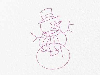 Snowman drawing - step 5