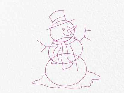 Snowman drawing - step 6