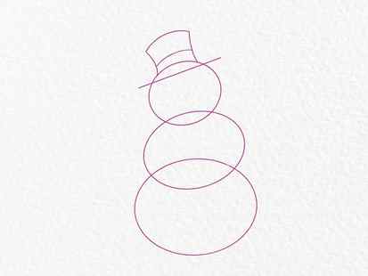 Snowman drawing - step 2