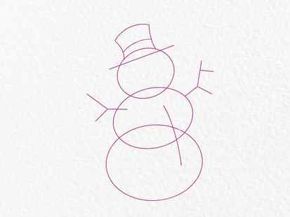 Snowman drawing - step 3