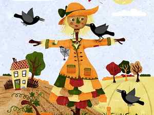 Lady Scarecrow & Co autumn childrens crows cute iillustration kidlitart scarecrow spooky