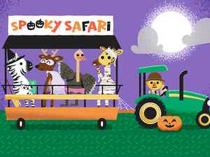 Spooky Safari Event Illustrations animals character design digital giraffe graphic design halloween illo illustration kids lit pumpkin safari scarecrow spooky tractor vector zebra zoo