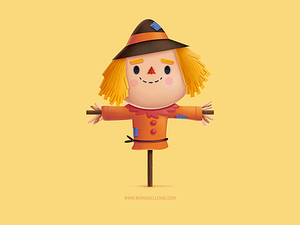 Scarecrow cute espantapajaros illustration kids mexico paint scarecrow thanksgiving