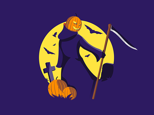 Pumpkin Scarecrow affinity bright color combinations halloween illustration illustrator minimal clean design pumpkin scarecrow scary vector vector art vector illustration visual identity