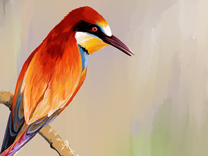Now. Here.This Bird cintiq digital art painting tropical bird