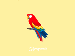 The JoyPixels Parrot Emoji - Version 4.5 animal bird character emoji feather icon illustration parrot parrots reaction tropical bird
