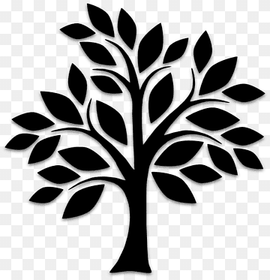 Tree Silhouette Drawing, tree, leaf, simple, branch png thumbnail