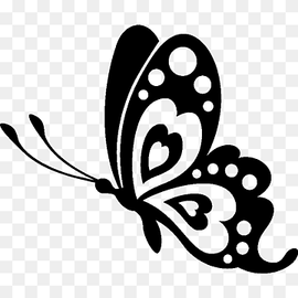 black butterfly, Butterfly Stencil Silhouette Drawing, macaron, template, brush Footed Butterfly, leaf png thumbnail