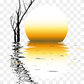sunset illustration, Flight Silhouette, Sea sunrise material, text, orange, shading png thumbnail