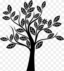 black and white tree illustration, Tree Silhouette, Tree silhouette, animals, leaf, tree Branch png thumbnail