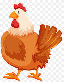 brown and white hen illustration, Chicken, Cartoon hen, cartoon Character, animals, cartoon Arms png thumbnail