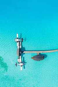 Wall Art - Photograph - Beautiful Aerial View Of Maldives Jetty by Levente Bodo