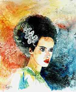 Wall Art - Painting - Bride Of Frankenstein by Marcelo Neira