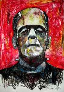 Wall Art - Painting - Boris Karloff - Frankenstein by Marcelo Neira