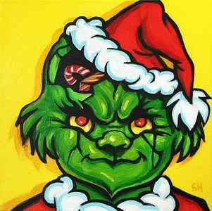 Wall Art - Painting - Cracked Grinch by Steve Hunter