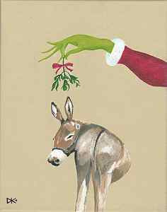 Wall Art - Painting - Holiday Donkey by Dave Kozak