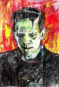 Wall Art - Painting - Boris Karloff - Frankenstein by Marcelo Neira