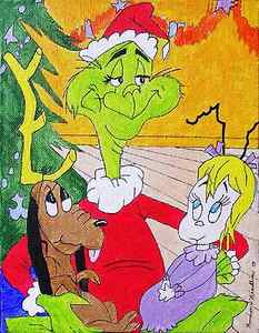 Wall Art - Painting - Happy Christmas Grinch by Gordon Wendling