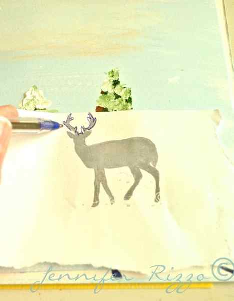 How to paint a winter scene with a deer