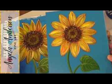 Sunflower Painting Tutorial | Free Easy Acrylic Painting Lesson for Beginners | How to Paint Flowers