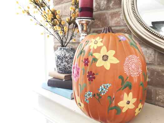 Wildflower Painted pumpkin