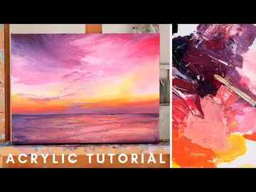 How to Paint in Acrylics Sunset Painting Tutorial