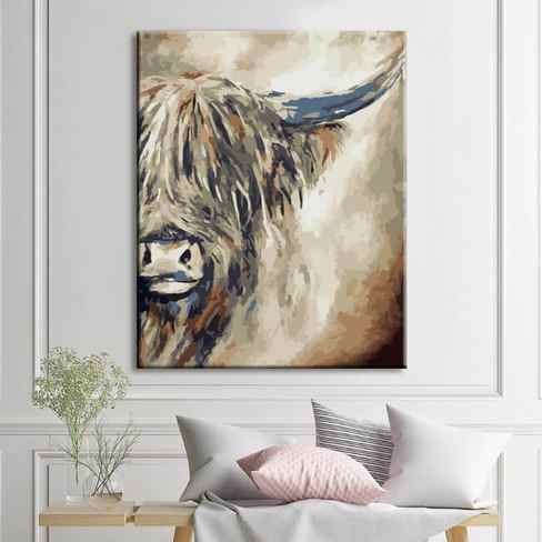 Paint by Numbers scottish highland cattle art