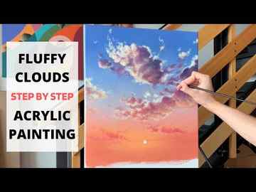 How to Paint Clouds Acrylic Painting STEP by STEP
