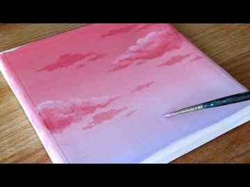 Acrylic painting Pink Cloud Painting Painting Tutorial for beginners 108