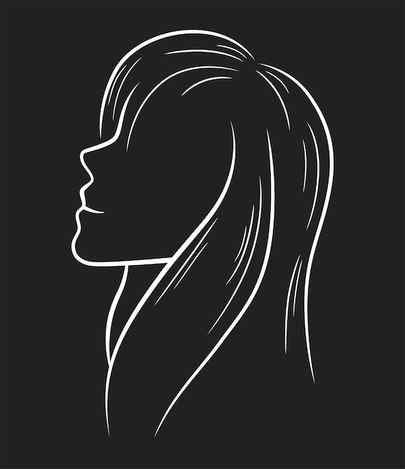 Premium Vector Simple line art of a woman seen from the side on black background