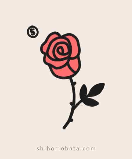 rose drawing easy