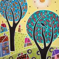 Two Trees Two Birds Landscape by Karla Gerard