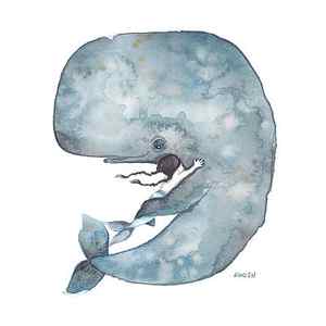 Watercolor Whale Paintings