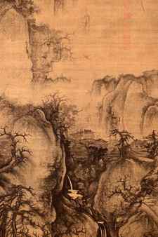 A detail of a hanging scroll by Kuo Hsi is an example of Chinese landscapes. The scroll dates from…