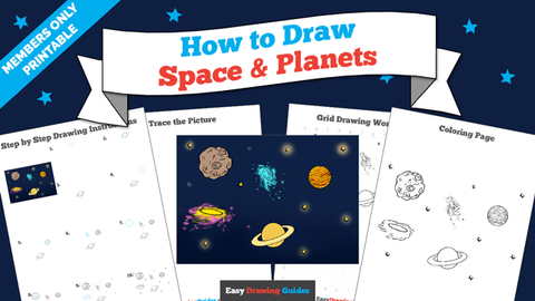 Printables thumbnail: How to draw Space and Planets
