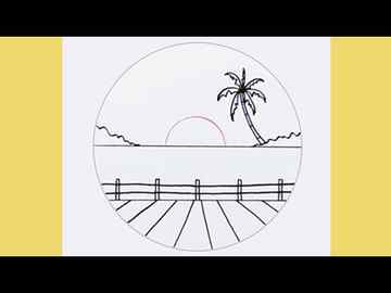 How to Draw Sunset in the Sea Shorts EasySceneryDrawing