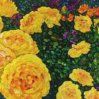 Floral Interpretation - Rosebush by James W Johnson