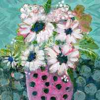 Daisy Blue Flowers by Blenda Studio