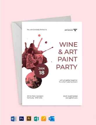 Art Paint Party Invitation Template