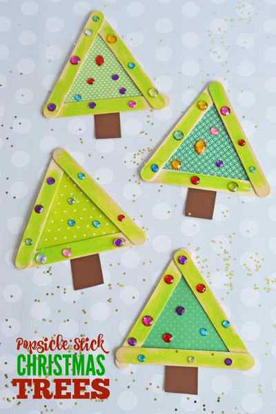Popsicle stick Christmas trees