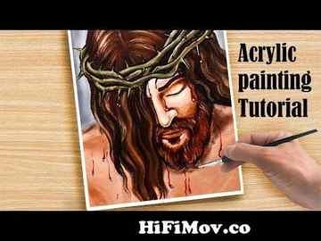 View Full Screen: how to draw jesus christ 124 easy acrylic painting step by step tutorial for beginners.jpg