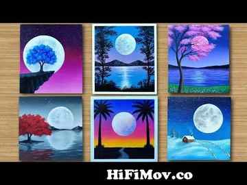 View Full Screen: full moon 124 6 easy moonlight scenery painting for beginners 124 acrylic painting.jpg