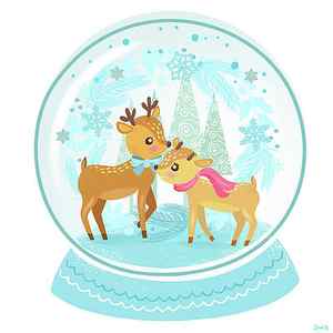 Wall Art - Painting - Winter Wonderland Snow Globe by Little Bunny Sunshine