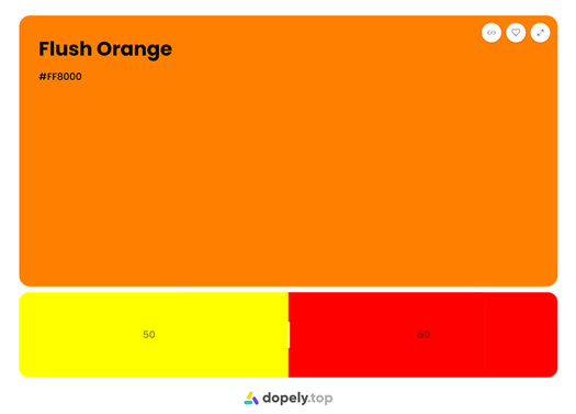 Mixing result of 50% red and 50% yellow is flush orange