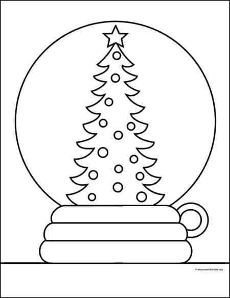 Snow Globe Coloring page, available as a free download.