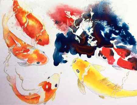 Painting-watercolor-koi-fish-7