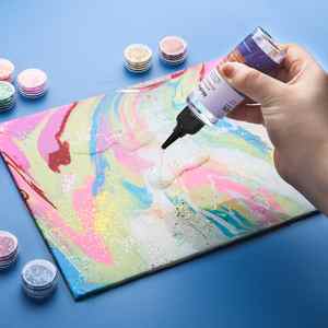 Nicpro 26 Colors Acrylic Pour Paint Kit, Premixed High Flow Paint Pouring Supplies Including Canvas, Wood Natural Slices, Pouring Oil, Tools Gloves, Strainer, Cups for Beginner DIY Painting