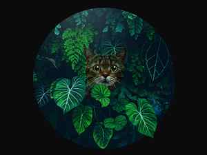 Cat in Forest composition concept cute cats design digital painting forest graphic design love for cats photoshop